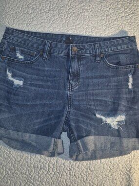 A.N.A. denim shorts, lightly distressed, 1" cuff, size 29/8